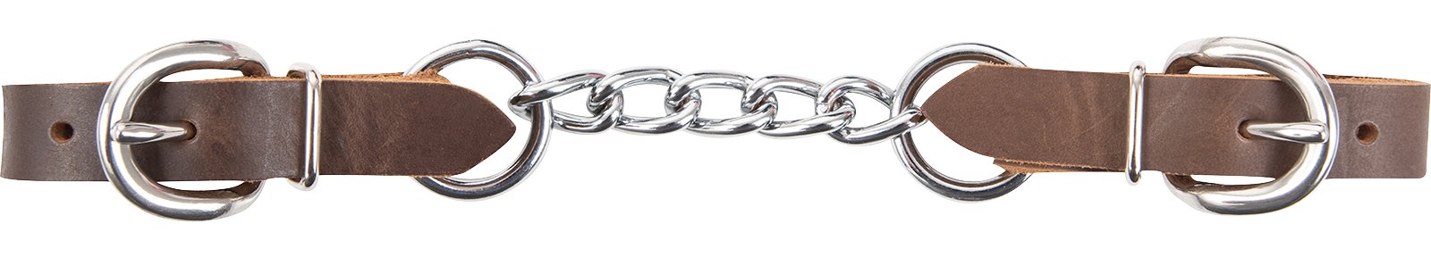 Curb Chain- Retain Leather Straps