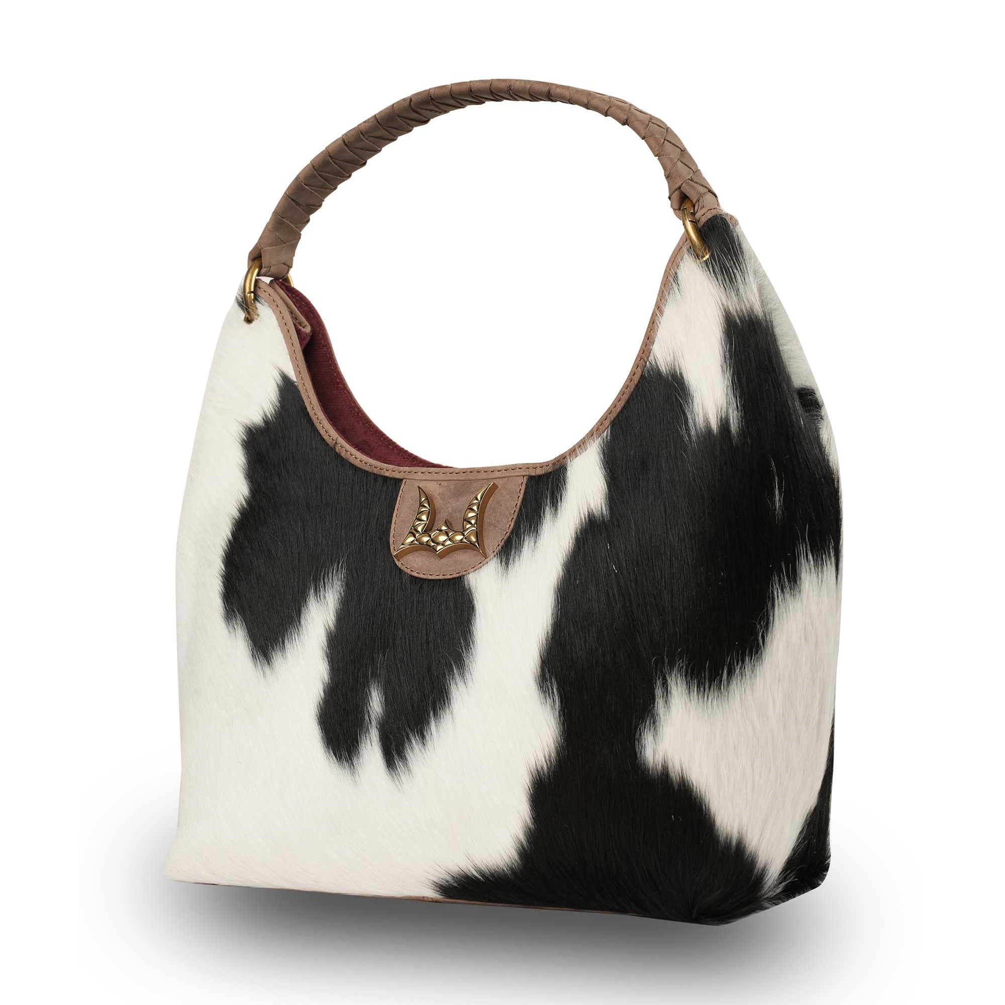 LW Medium Purse - Black & White Cowhide