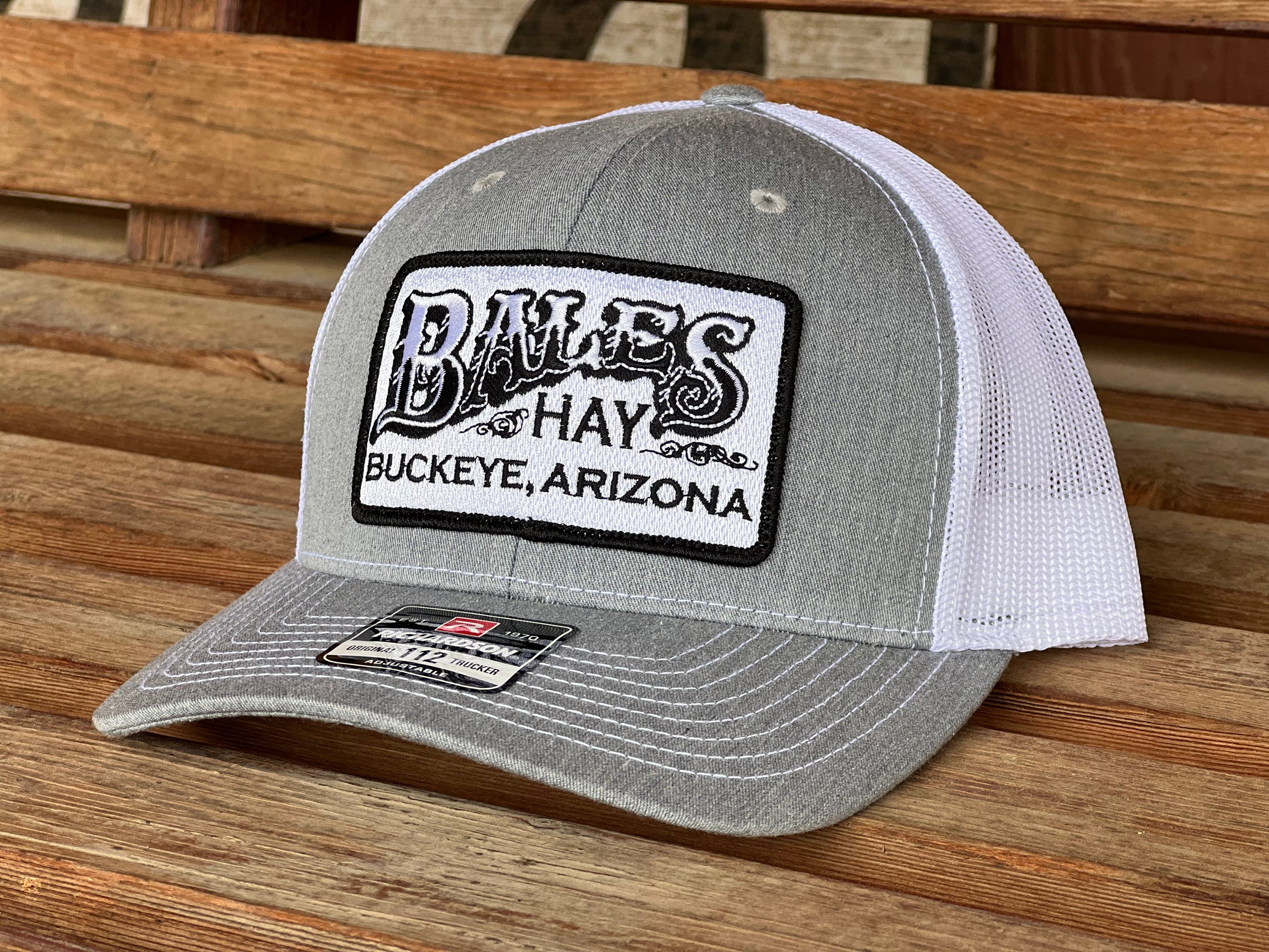 Bales Hay Logo Black and White Patch Hat
