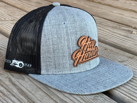 Hay Hustler Leather Patch Flat Bill Hat