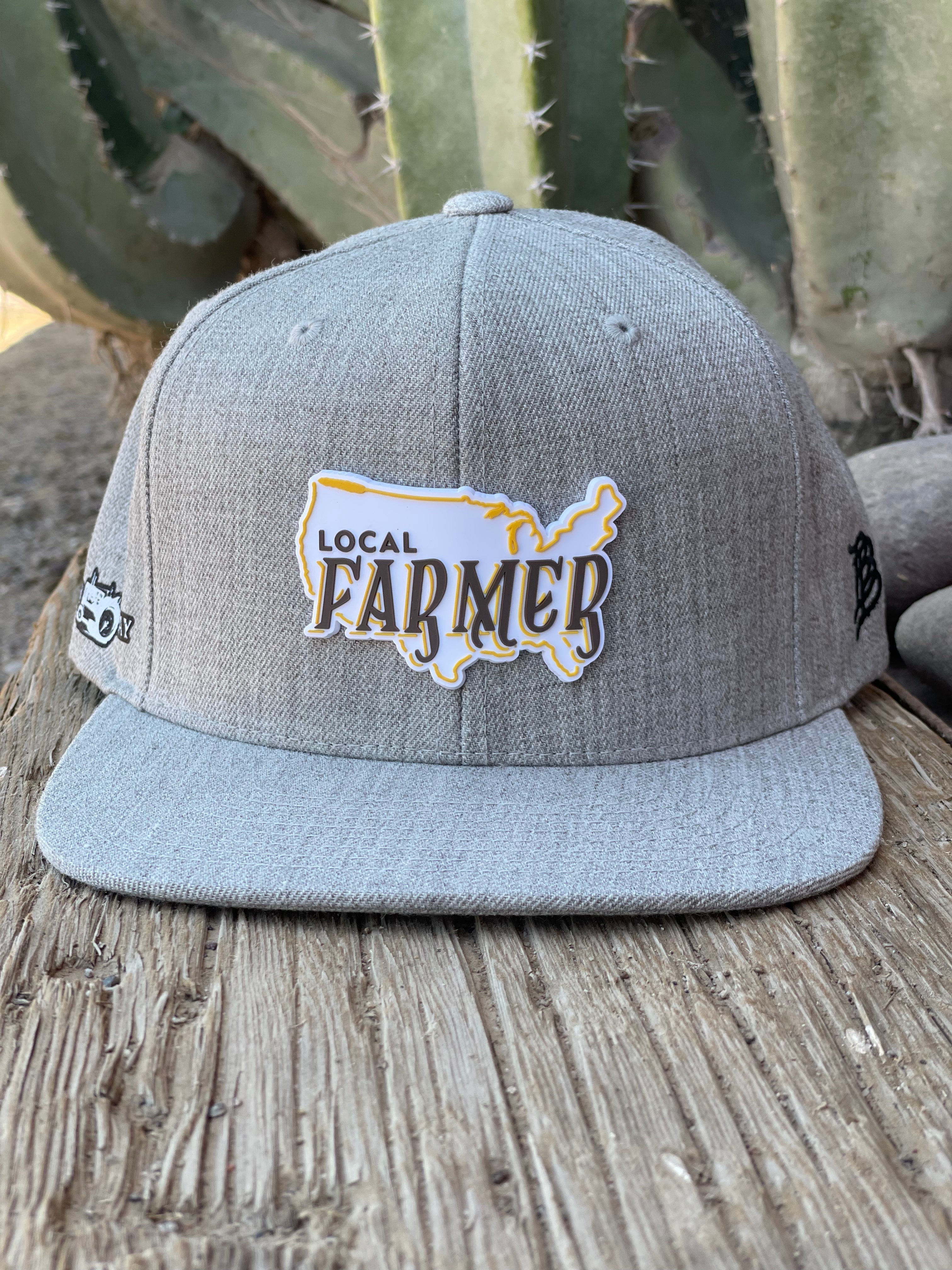 Local Farmer Stamp Flat Bill Hat