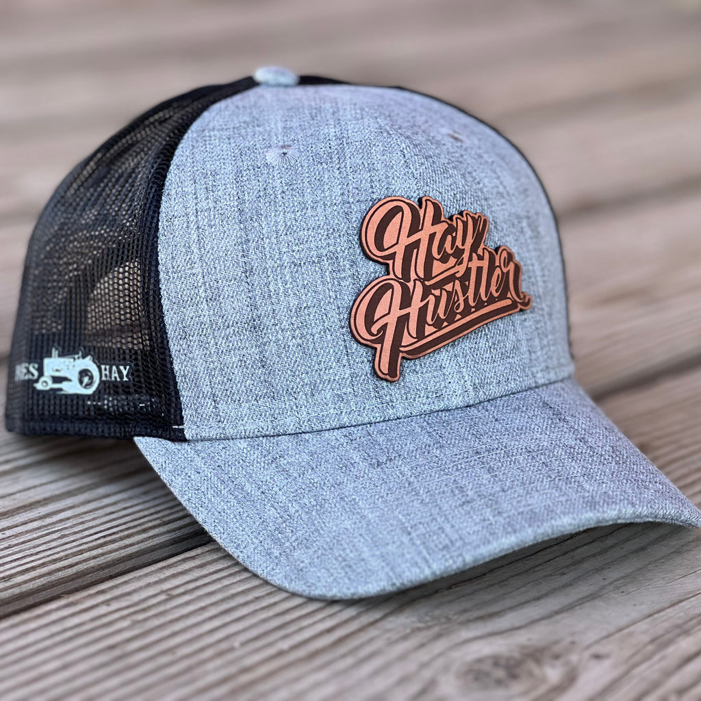 Hay Hustler Leather Patch Curve Bill Hat