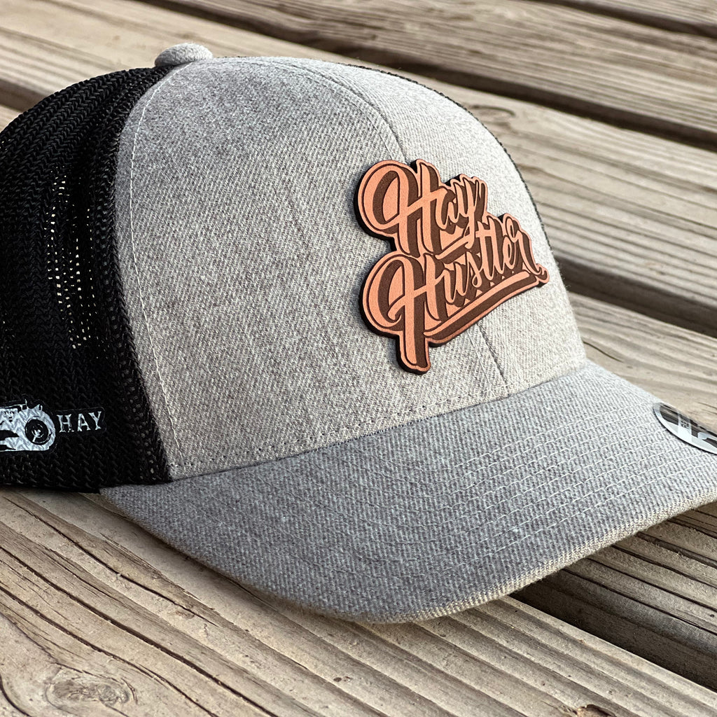 Hay Hustler Leather Patch Curve Bill Hat