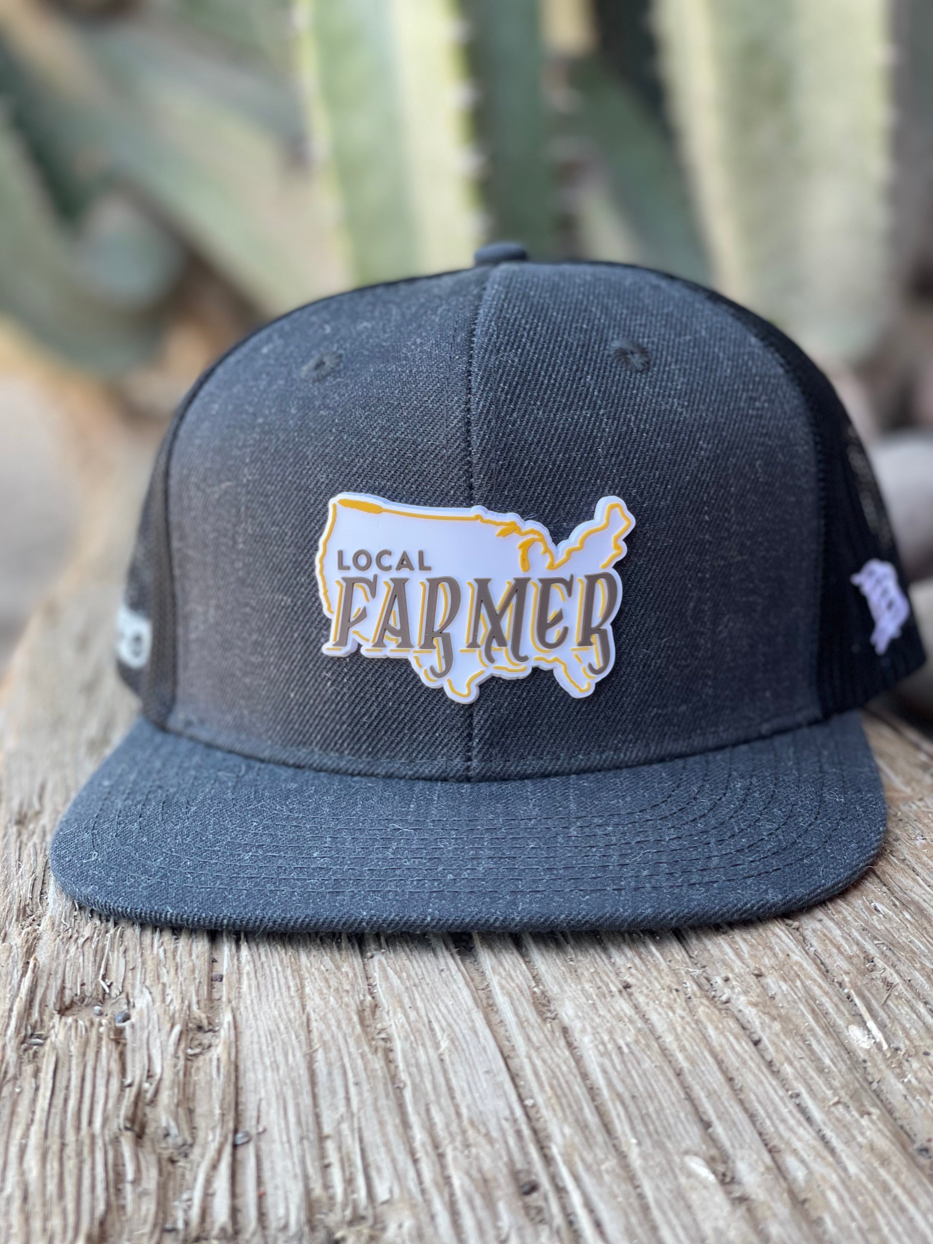 Local Farmer Stamp Flat Bill Hat
