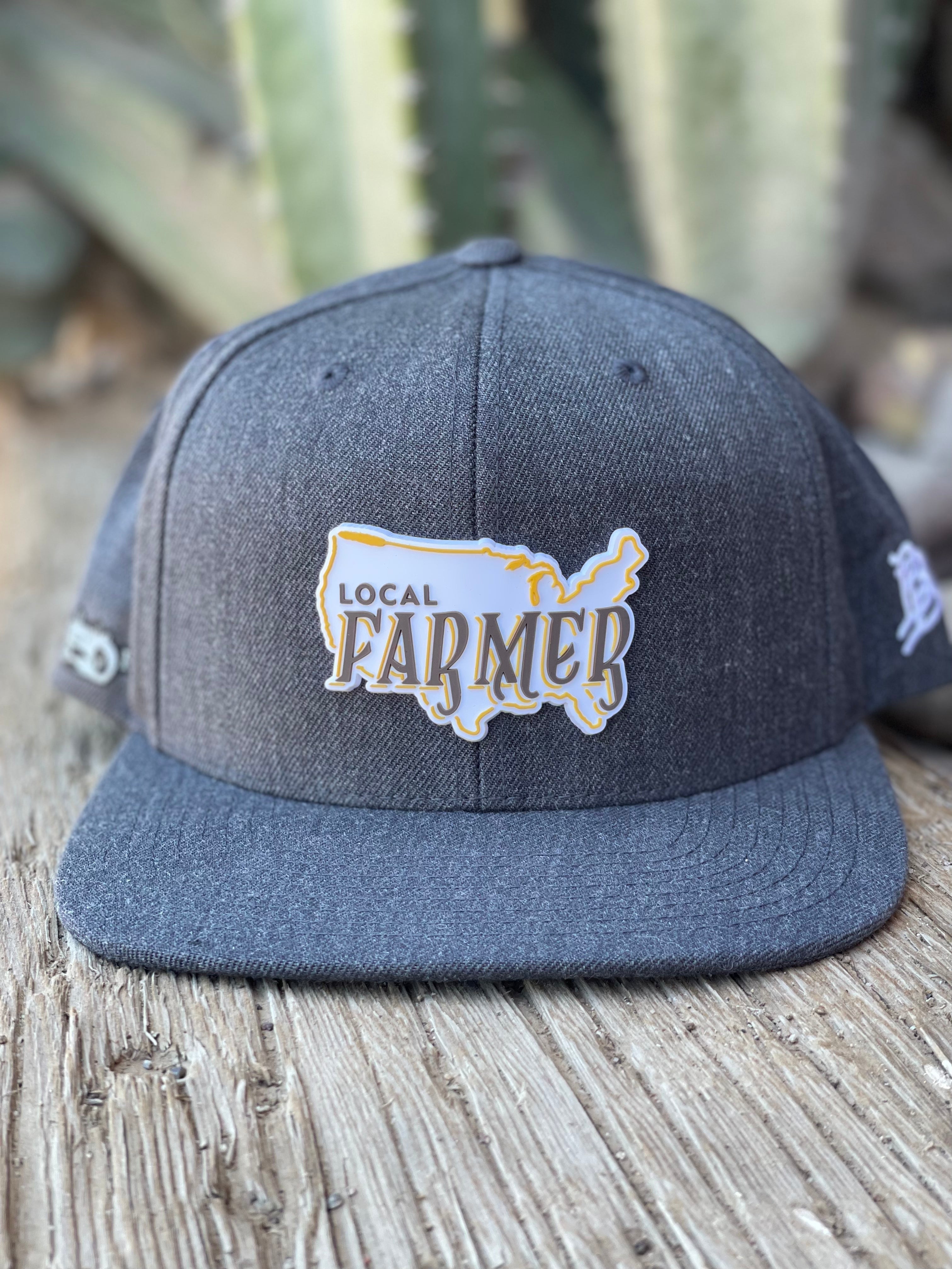 Local Farmer Stamp Flat Bill Hat