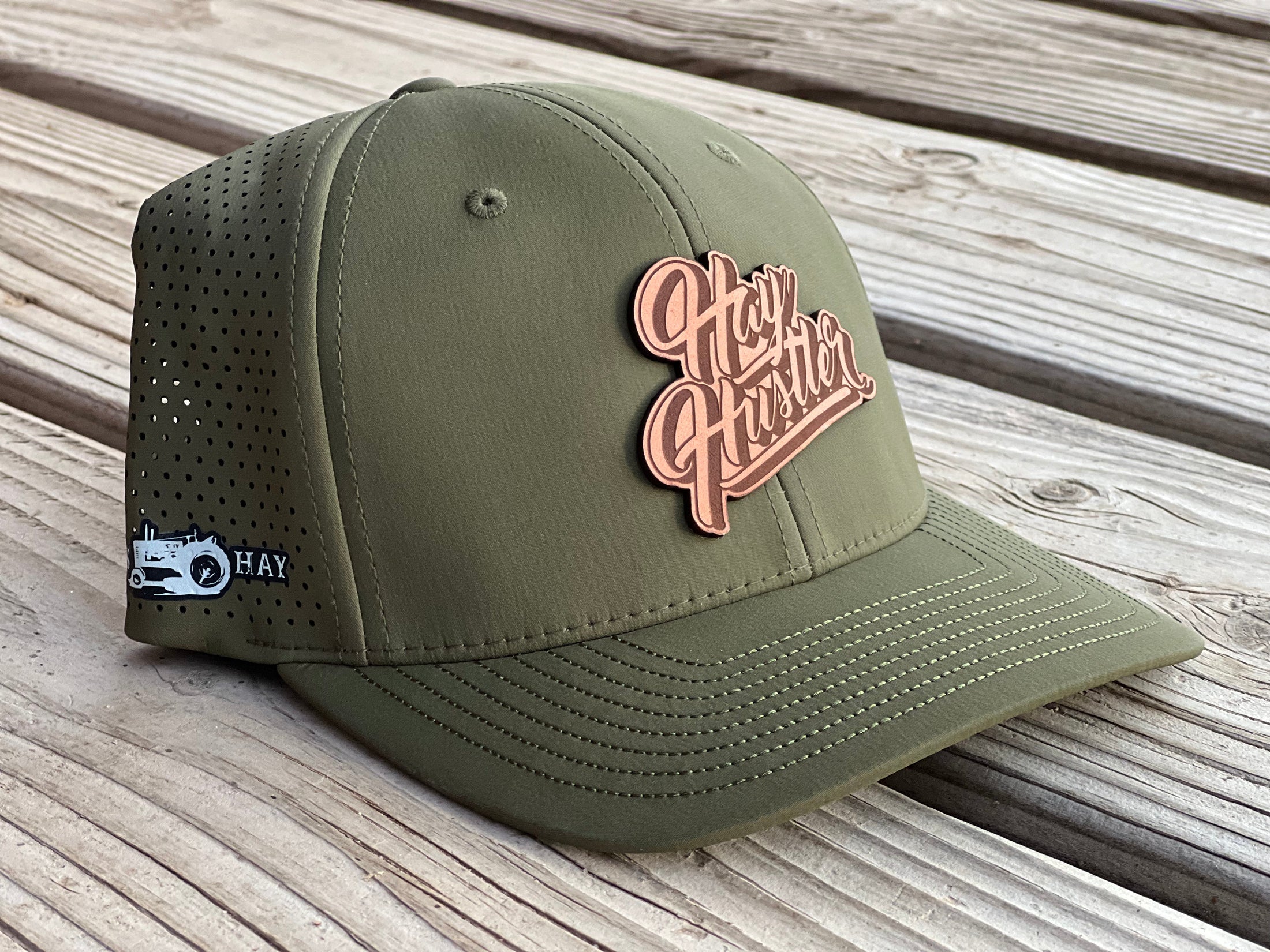 Hay Hustler Leather Patch Performance Hat