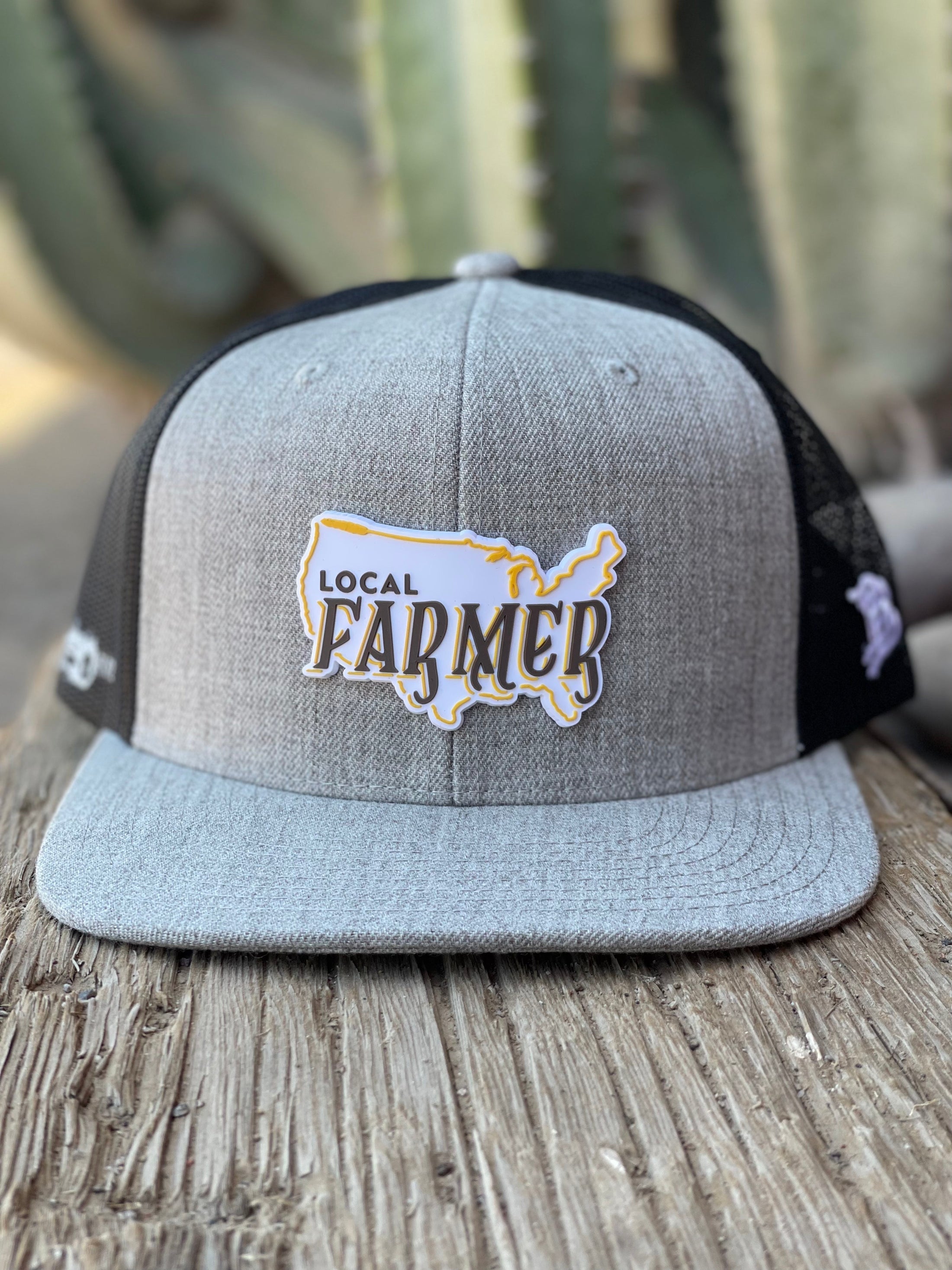 Local Farmer Stamp Flat Bill Hat