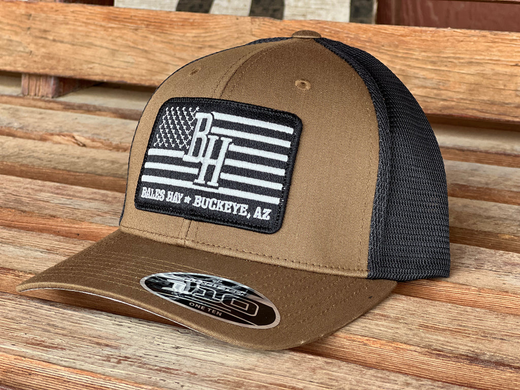Bales Hay US Flag Curve Bill Hat