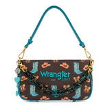 Wrangler Western Print Cowgirl Shoulder Bag in Coffee - Country Handbag for Women