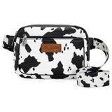 Wrangler Cow Print Belt Bag - Western Cowgirl Fanny Pack Waist Purse