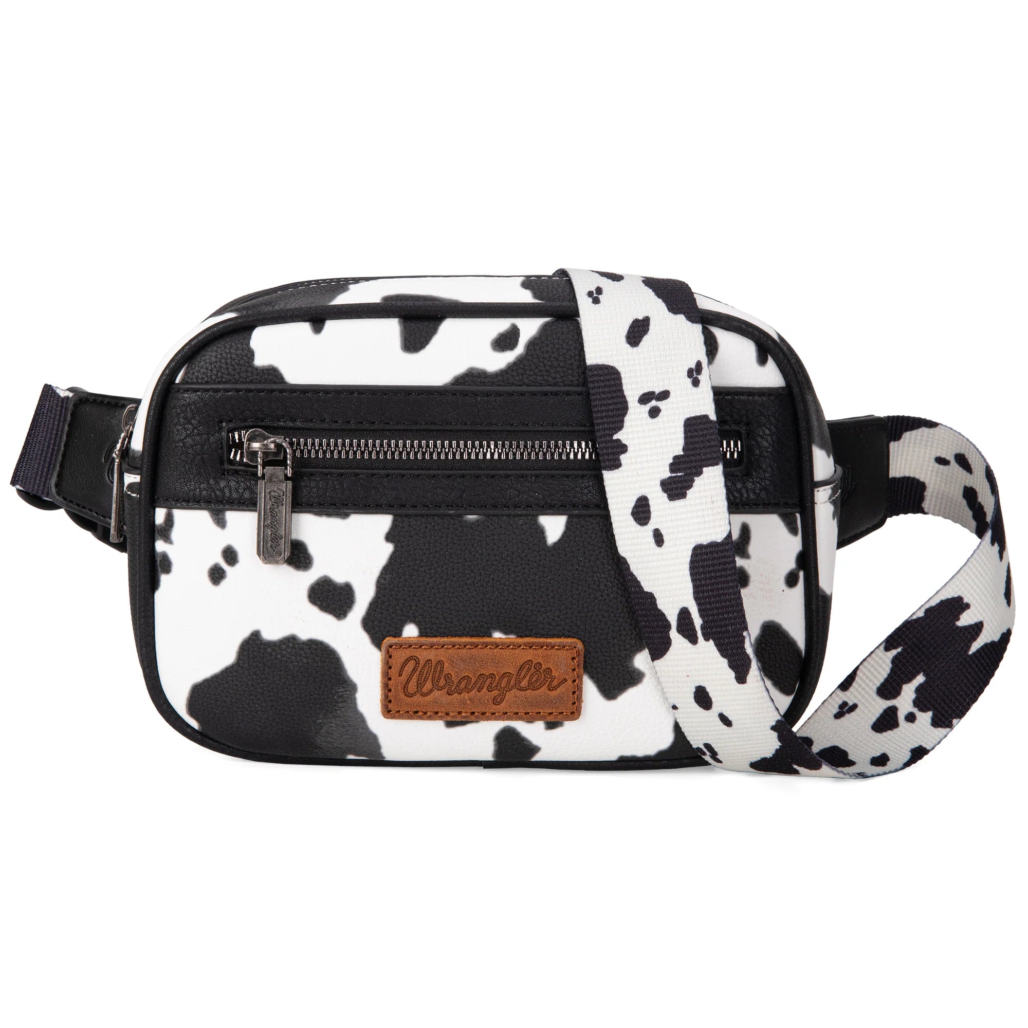Wrangler Cow Print Belt Bag - Western Cowgirl Fanny Pack Waist Purse