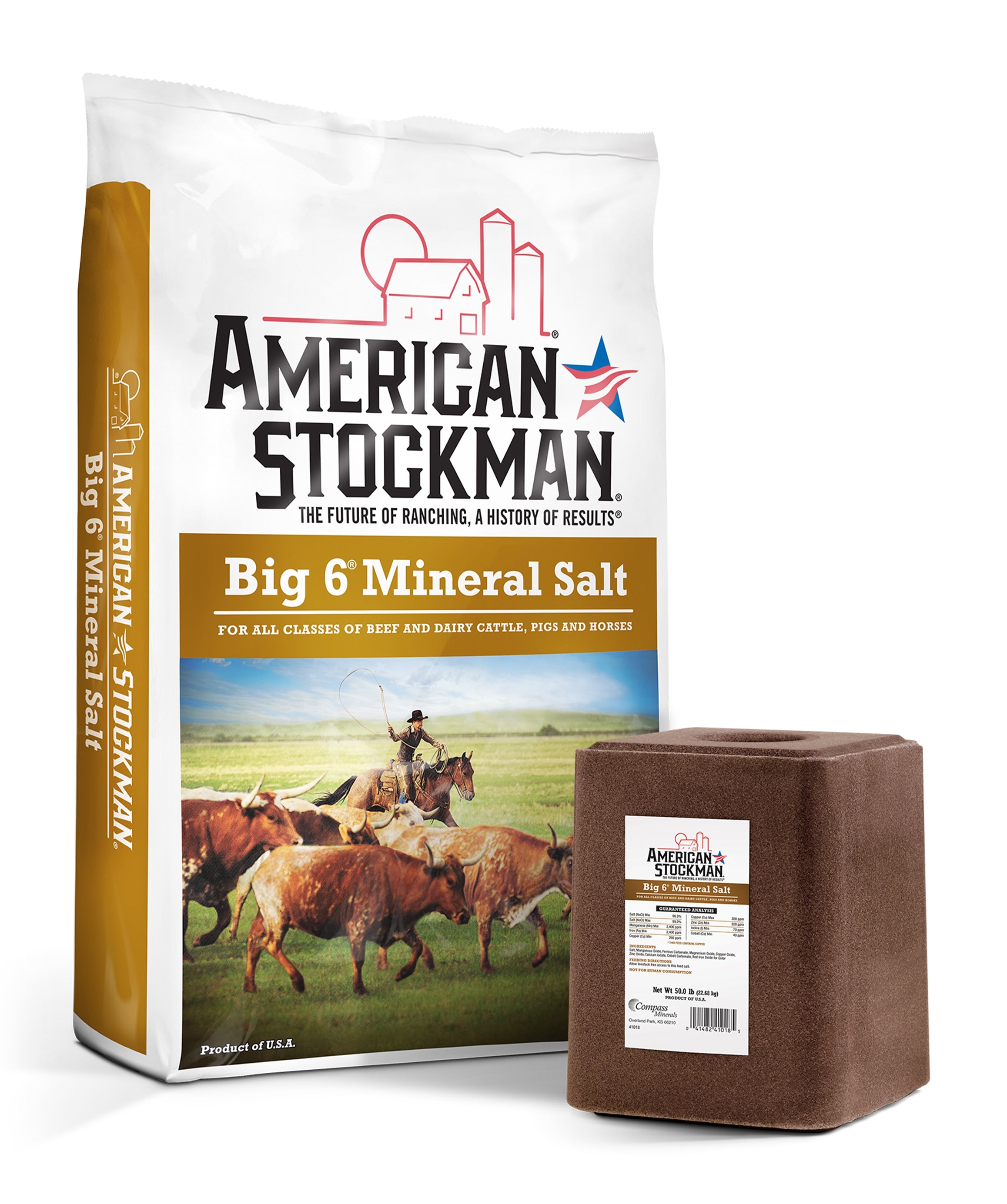 American Stockman - Big 6 Mineral Salt Bag - 50#